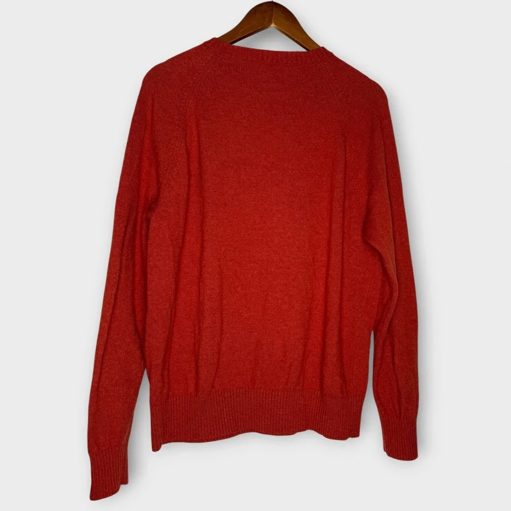 J. Crew Lambs Wool Blend Crewneck Fall Sweater Burnt Orange Men's Size Large